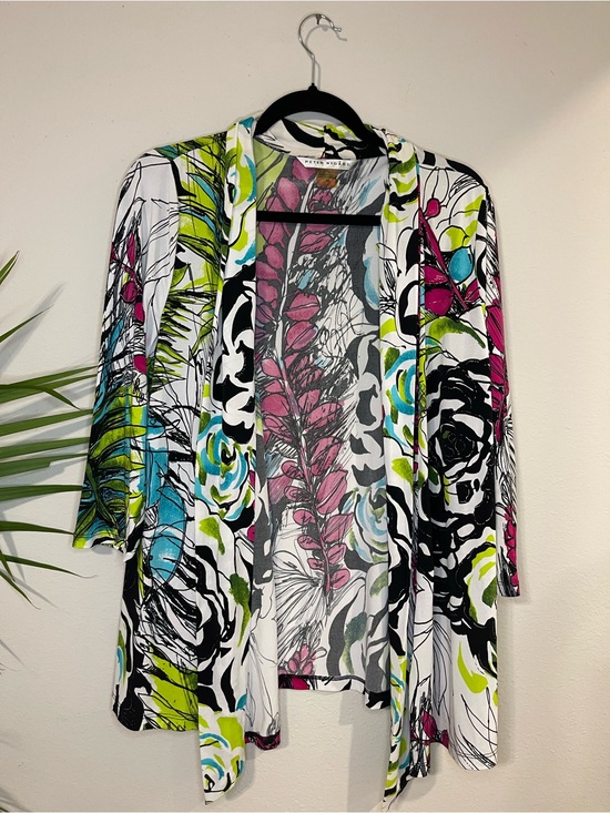 Peter Nygard Tops - Peter Nygard Multicolor Abstract Print Shirt - White, Black, Pink, Green, Blue